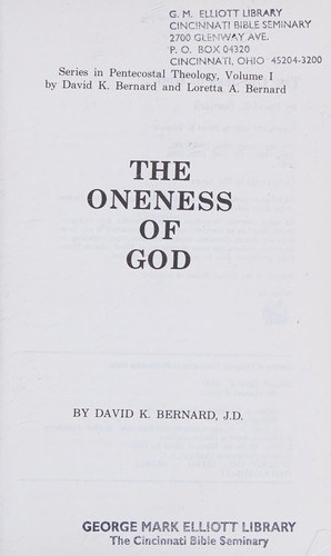 Cover of The Oneness of God